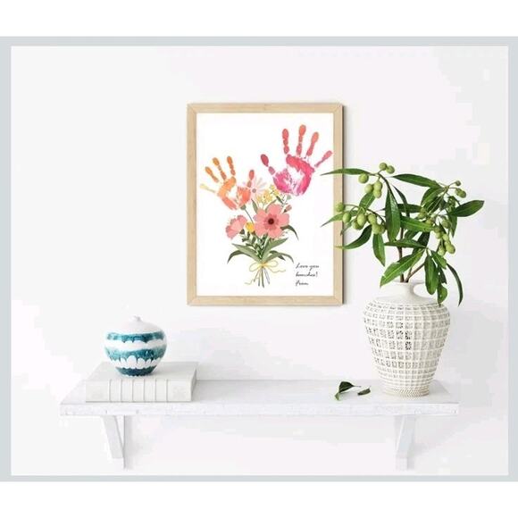 TwoDays Flower Bouquet Handprint Art Craft DIY Kit, Unique Gifts Mom from 16x12 - Picture 5 of 5